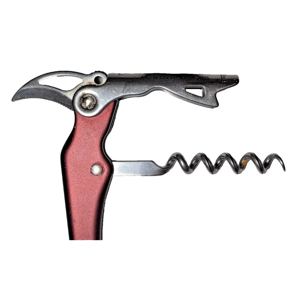 Italian Wine Steward's Tool Waiter's Corkscrew Burgandy Anodized Aluminum 2005